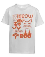 Meow I Mean Boo Funny Cat Halloween Catoween T-Shirt