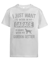 Funny Gordon Setter Dad Garage Men Hang With