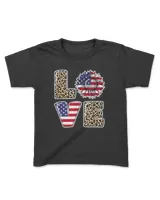 4th Of July Patriotic Love American US Flag Independence Day T-Shirt