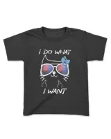 Womens Fun Cat shirt _ I do what I want Cat with glasses Gift Tank Top