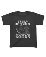 Easily Distracted By Chickens And Books Funny Chicken lovers