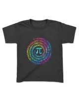 Tie Dye Pi Day 3.14 Spiral Pi Number Math Teacher Women Kids T-Shirt