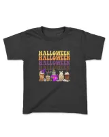 Funny Coffee Pumpkin Halloween Retro Skeleton Spooky T-Shirt