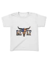 Western Boho American Flag Cow Bull Skull