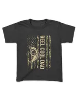 Reel Cool Dad American US Flag Camouflage Fathers Day Dad Fishing Fish