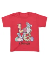 Love Teacher Life Easter Gnome Egg Hunting Basket T-Shirt hoodie shirt