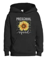 Sunflower Preschool Squad Teacher Funny Tee Back To School