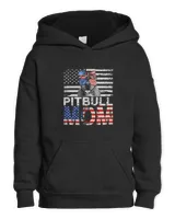 Womens Cool Pitbull Mom USA Flag Patriotic Mothers Day