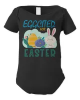 EGGCITED FOR EASTER Bunny Egg Hunt Basket Toddler Girl Kids T-Shirt