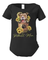 Pitbull Lover Dog Womens Sunflower Pitbull Mom Dog Lover 194 Pitbulls