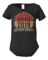 Kids 3 Year Old Vintage 2019 Limited Edition 3rd Birthday