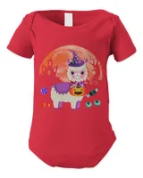 Llama Wearing Witchs Hat Pumpkins Candy Basket Kids Farmer 109