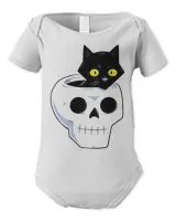 Black Cat Kitty Kitten in Skull Classic Kitten Cat