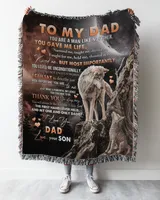 Father's Day Gifts, To My Dad Father Papa Pop Dady Quilt Fleece Blanket