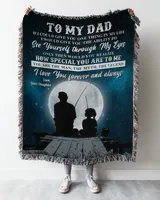 Father's Day Gifts, To My Dad Fishing Papa Pop Daddy Quilt Fleece Blanket