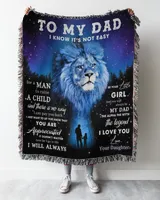 Father's Day Gifts, To My Dad Papa Pop Daddy From Daughter Quilt Fleece Blanket