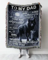 Father's Day Gifts, To My Dad From Daughter Papa Pops Daddy Quilt Fleece Blanket