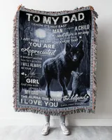 Father's Day Gifts, To My Dad From Daughter Papa Pops Daddy Quilt Fleece Blanket