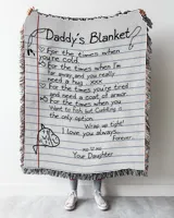 Daddy Woven Throw Blanket, Father's Day Woven Blanket