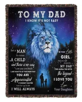 Father's Day Gifts, To My Dad Papa Pop Daddy From Daughter Quilt Fleece Blanket