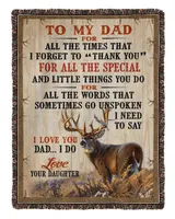 Father's Day Gifts, To My Dad Hunting Papa Pop Daddy From Daughter Quilt Fleece Blanket