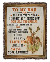 Father's Day Gifts, To My Hunting Dad Papa Pop Daddy Quilt Fleece Blanket