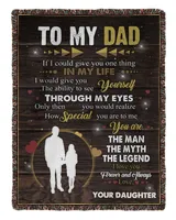 Personalized Father's Day Gifts, Customized To My Dad The Man The Myth The Legend Quilt Fleece Blanket