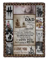 Father's Day Gifts, To My Fishing Dad Papa Pop Daddy From Daugter Quilt Fleece Blanket
