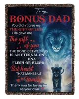 Father's Day Gifts, To My Bonus Dad Papa Pop Daddy Quilt Fleece Blanket