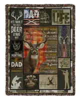 Father's Day Gifts, To My Hunting Dad Papa Pop Daddy Quilt Fleece Blanket