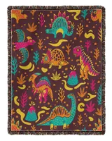 Retro Dinosaur Woven Blanket 21082211