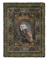 Vintage Owl Woven Throw Blanket 08022202