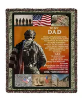 Veteran Father's Day Gifts, To My Dad Quilt Fleece Blanket