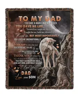 Father's Day Gifts, To My Dad Father Papa Pop Dady Quilt Fleece Blanket