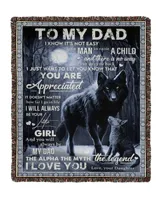 Father's Day Gifts, To My Dad From Daughter Papa Pops Daddy Quilt Fleece Blanket