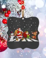 Snowman Santa Elf And Reindeer Ornament - Classic Round