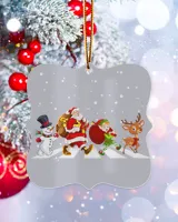 Snowman Santa Elf And Reindeer Ornament - Classic Round