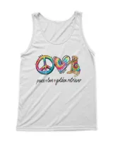 Womens Peace Love Golden Retriever Tie Dye Rainbow Dog Lover HOD160123A21