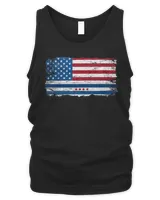 American flag with flag of Chicago City Vintage Grunge 4th of July T-Shirt