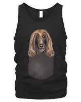 Dog In Pocket Funny Dog Lover Afghan Hound T-Shirt