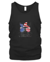 4th of July Patriotic Cat Funny American Flag Meowica Cute Tank Top