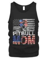 Womens Cool Pitbull Mom USA Flag Patriotic Mothers Day