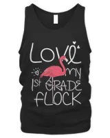 Teacher Valentines Day Shirt LOVE st Grade Flock Flamingo