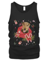 Airedale Terrier Dog In Christmas Card Ornament Pajama Xmas441