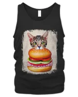 Funny Hamburger Cat Catburger Burger Purr Meow Cat Lover Art 206