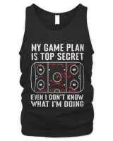 Mens My Game Plan Is Top Secret Funny Ice Hockey Coach