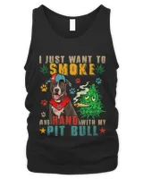 Vintage Smoke And Hang With My Pit Bull Funny Smoker Weed