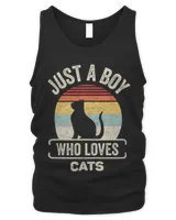 Vintage Retro Cat Print Kids Just A Boy Who Loves Cats 1