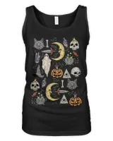 Crescent Moon Black Cat Evil Eye Halloween Ghost Pumpkin