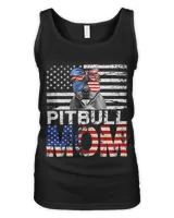 Womens Cool Pitbull Mom USA Flag Patriotic Mothers Day